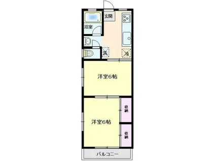 倉井ビル(2K/3階)の間取り写真