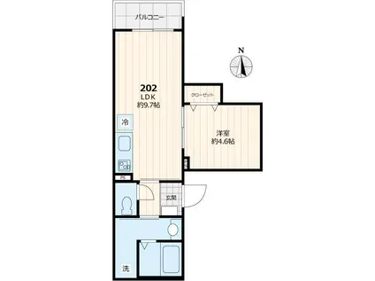 グレイスM(1LDK/2階)の間取り写真