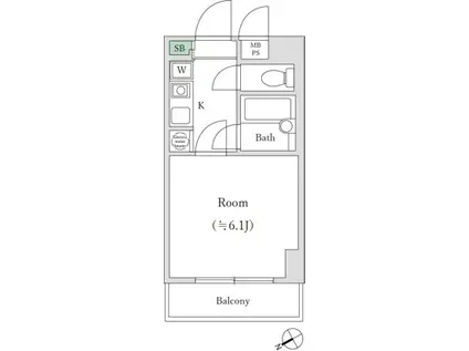 ワコーレ八幡山(1K/7階)の間取り写真