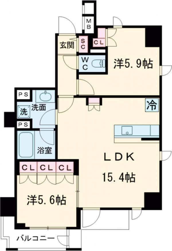 MAISON CHROLO(2LDK/6階)の間取り写真