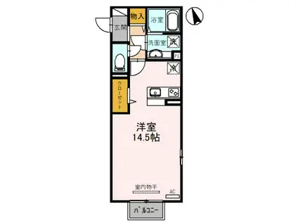 MODISHⅡ(ワンルーム/2階)の間取り写真