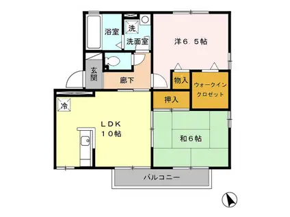 セティア21(2LDK/1階)の間取り写真