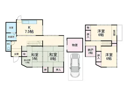 小田急電鉄小田原線 本厚木駅 徒歩4分 2階建 築56年(4DK)の間取り写真