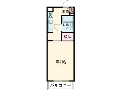 セブンスターハイツ上北沢(1K/2階)の間取り写真