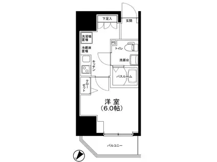 ルフレプレミアム川崎(1K/4階)の間取り写真
