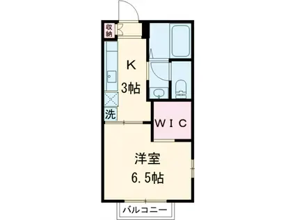 グリーンリーブス タチバナ B棟(1K/2階)の間取り写真