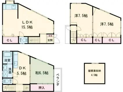 阪急電鉄嵐山線 松尾大社駅 徒歩5分 1階建 築30年(4LDK)の間取り写真