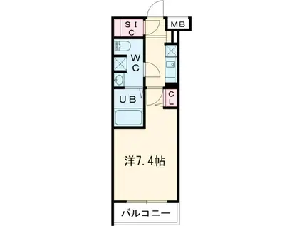 GENOVIA京成立石4SKYGARDEN(1K/3階)の間取り写真