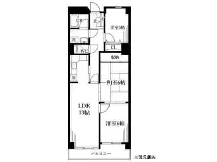 TKハイム(3LDK/1階)の間取り写真