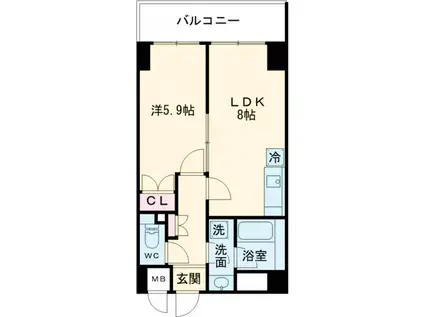 アファンガーデン(1LDK/2階)の間取り写真