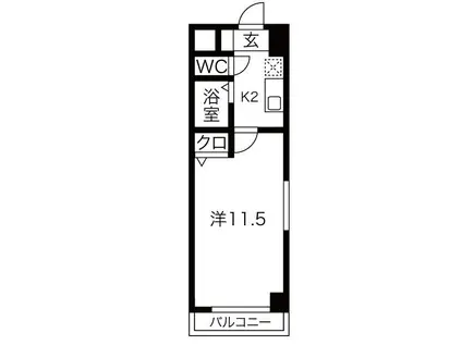 岡地レジデンス笹島(1K/2階)の間取り写真
