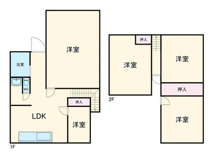 小田急電鉄江ノ島線 大和駅(神奈川) 徒歩10分 2階建 築39年(4LDK)の間取り写真