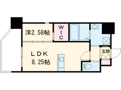 リファレンス竹下駅前(1LDK/8階)の間取り写真