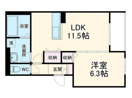 昭和町マンショ(1LDK/3階)の間取り写真