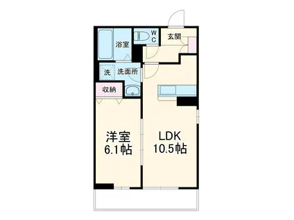 昭和町マンショ(1LDK/1階)の間取り写真