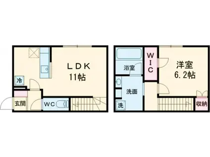 オルキデ蘆花公園五番館(1LDK/1階)の間取り写真