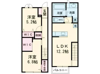 オルキデ蘆花公園八番館(2LDK/1階)の間取り写真