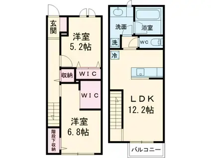 オルキデ蘆花公園八番館(2LDK/1階)の間取り写真