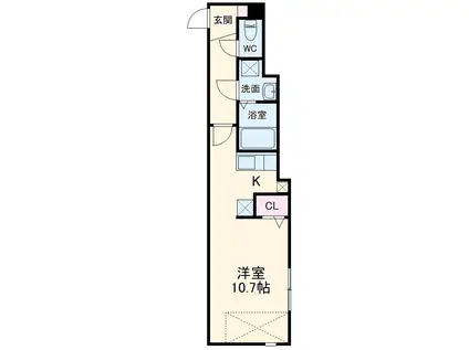 CIEL稲毛(ワンルーム/2階)の間取り写真