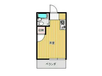 リバティーハウス(ワンルーム/2階)の間取り写真