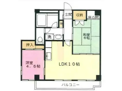 日進コーポ(2LDK/2階)の間取り写真