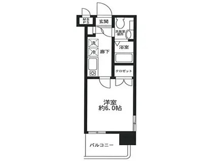 ドゥーエ川口(1K/5階)の間取り写真