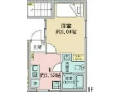 プラスドア東中野(1K/1階)の間取り写真