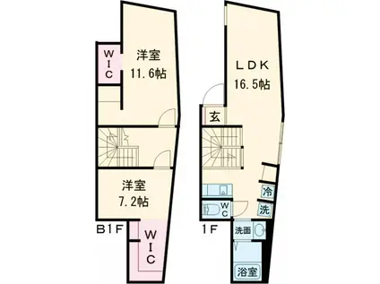SPコート目白(2LDK/-1階)の間取り写真