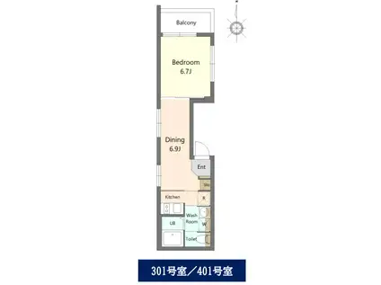 SPコート目白(1LDK/4階)の間取り写真