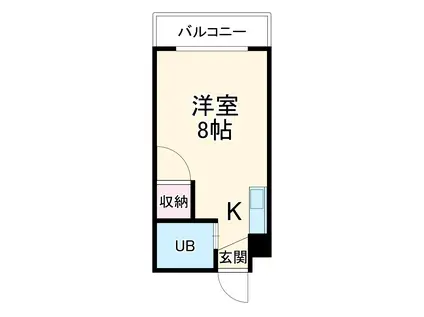 ダイヤモンドハウス(ワンルーム/4階)の間取り写真