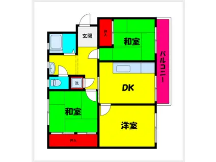さつきが丘西4号棟(3DK/5階)の間取り写真