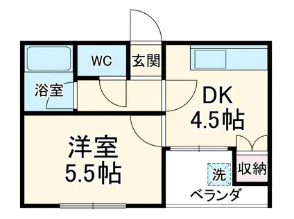 コスモレジデンス(1DK/3階)の間取り写真