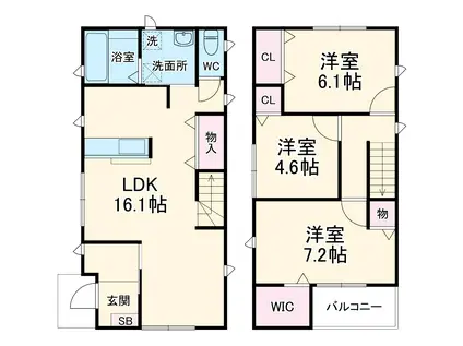 阪急電鉄千里線 豊津駅(大阪) 徒歩8分 2階建 新築(3LDK)の間取り写真