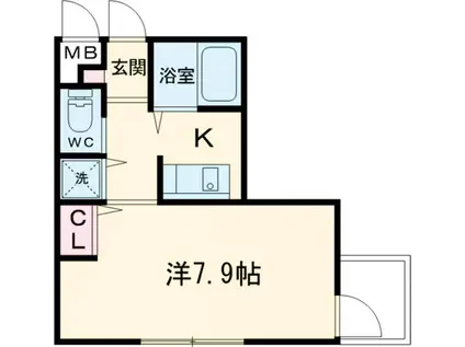 小金井プラザマンション(1K/3階)の間取り写真