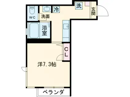 SPICA(1K/3階)の間取り写真