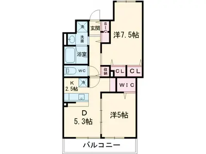 SYMPHONY PARK(1SLDK/5階)の間取り写真