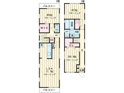 デザインコート旗の台(3LDK)の間取り写真