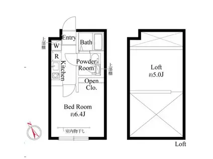 吉祥寺ヴィレッジ(1K/2階)の間取り写真