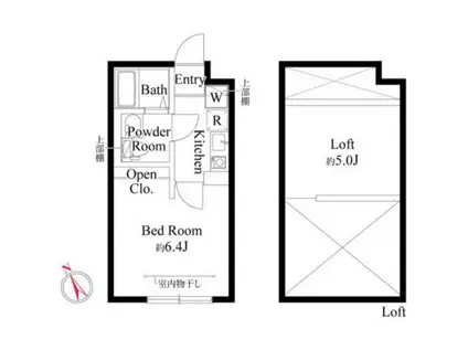 吉祥寺ヴィレッジ(1K/2階)の間取り写真