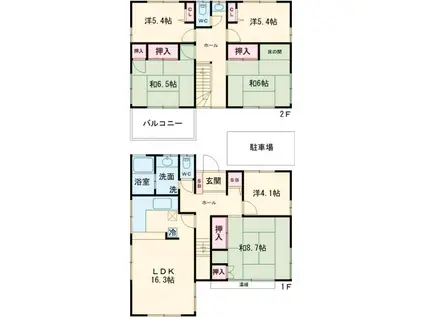 東急東横線 学芸大学駅 徒歩6分 2階建 築44年(6LDK)の間取り写真