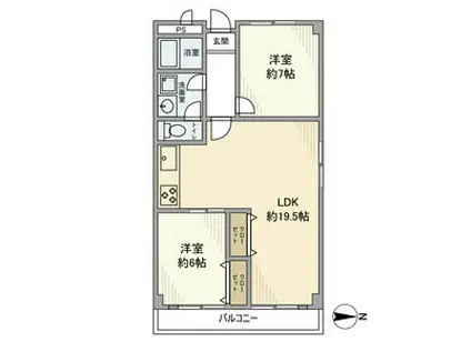 北大阪ハイツ(3LDK/12階)の間取り写真