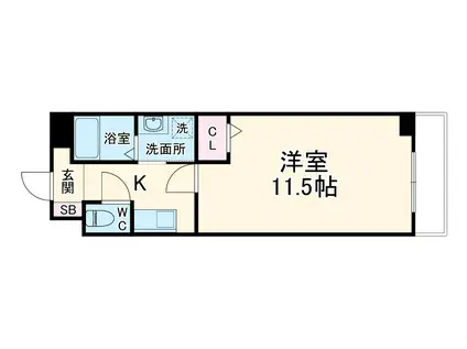 グランドール・スクエア(1K/3階)の間取り写真