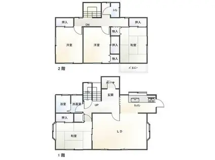 相模線 宮山駅 徒歩20分 2階建 築39年(4LDK)の間取り写真