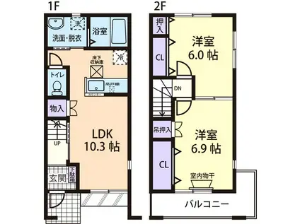 Ｌｉｅｎ　ｃｌａｉｒ(2LDK)の間取り写真