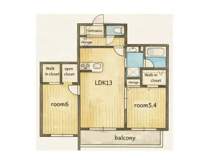 BELLE FORET(2LDK/3階)の間取り写真