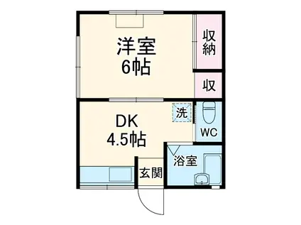 ハイツナカムラB(1DK/1階)の間取り写真