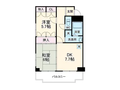 メゾンスヌーピー(2DK/2階)の間取り写真