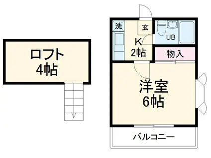 レオパレス森崎Ⅱ(1K/2階)の間取り写真