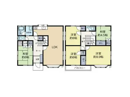 名鉄三河線 猿投駅 徒歩136分 2階建 築35年(5LDK)の間取り写真