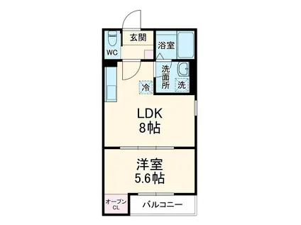 GRADUS八千代台Ⅶ(1LDK/1階)の間取り写真